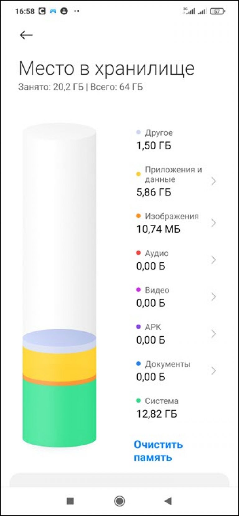 Как посмотреть состояние памяти на xiaomi